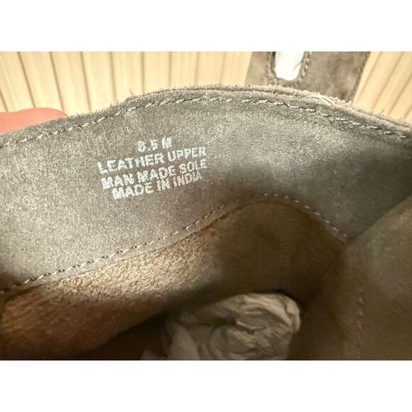 Diba Bailey Leather Suede Bootie Womens Sz 8.5M Shoes Wedge Heel in Grey - Picture 8 of 10